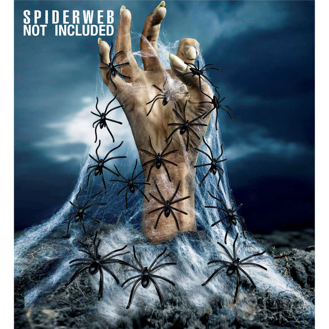 Ragno finto di Halloween nero 50 pezzi