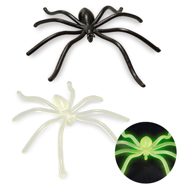 Ragno finto di Halloween che brilla nel buio 6 pezzi