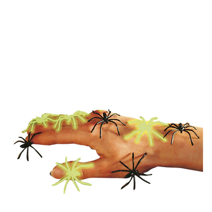 Ragno finto di Halloween che brilla nel buio 6 pezzi