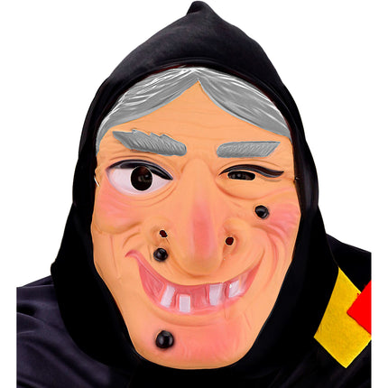 Maschera di Halloween da strega con foulard