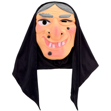 Maschera di Halloween da strega con foulard