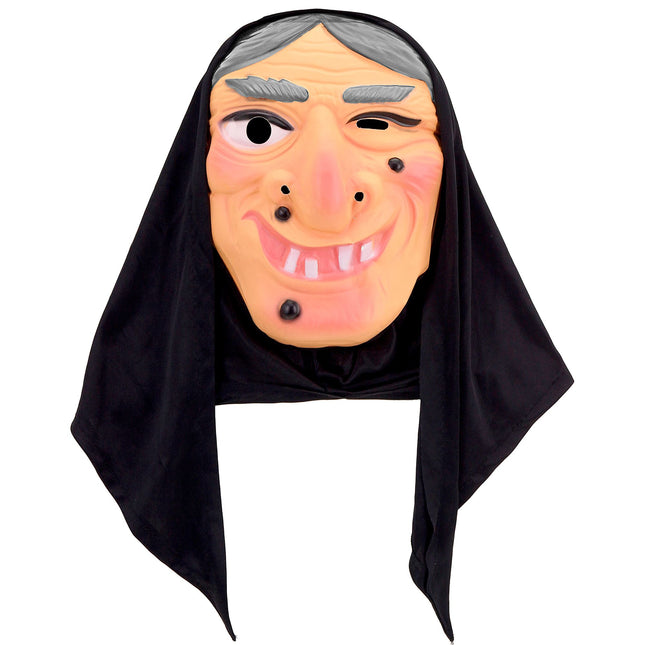 Maschera di Halloween da strega con foulard