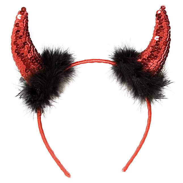 Cerchietto per capelli Halloween Nero Rosso Diavolo Corna