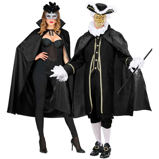 Capo di Halloween nero con colletto 1,3 m