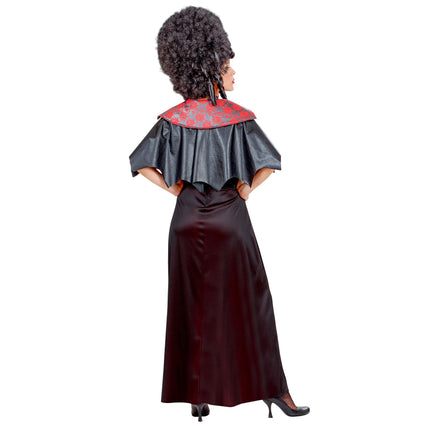 Abito Halloween Nero Rosso Donna Vampiro 2 pezzi