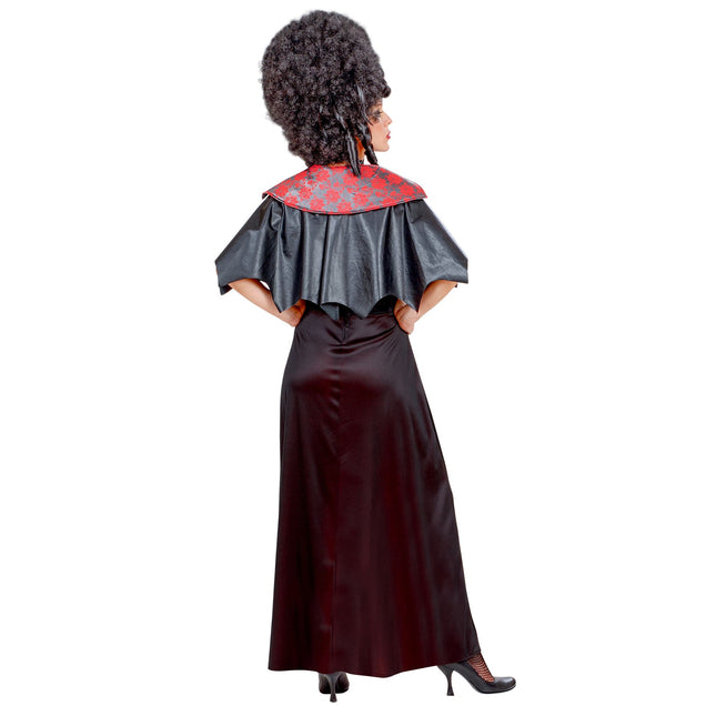 Abito Halloween Nero Rosso Donna Vampiro 2 pezzi