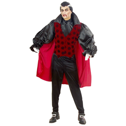 Costume di Halloween Vampiro rosso nero da uomo 4 pezzi