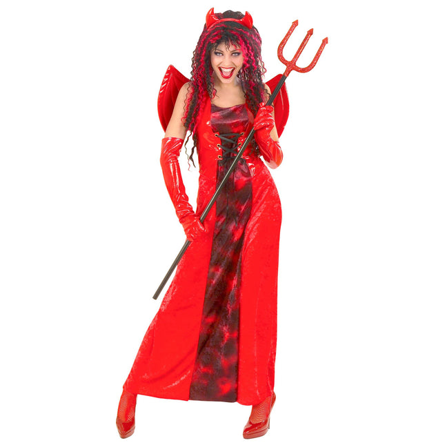Abito Halloween Rosso Donna Deviless 3 pezzi