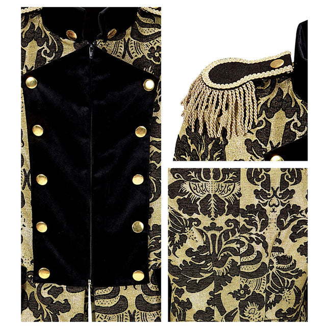 Giacca da pirata oro nero