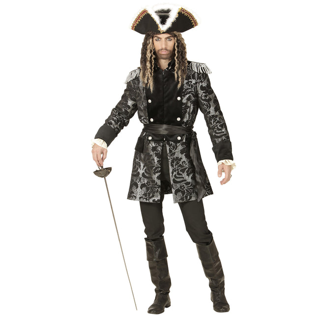 Giacca Pirata Nero Argento Uomo