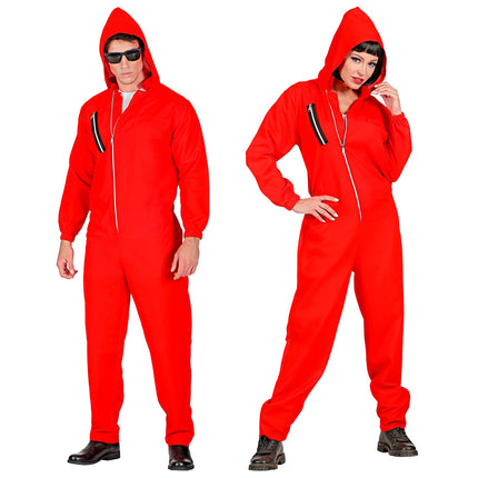 Costume di Halloween da rapinatore di banche rosse
