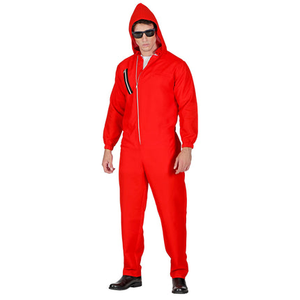 Costume di Halloween da rapinatore di banche rosse
