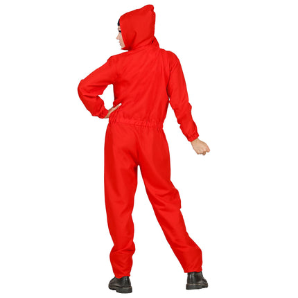 Costume di Halloween da rapinatore di banche rosse