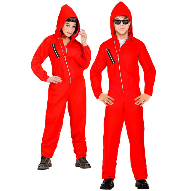 Costume Halloween Rosso Bambino Rapinatore di Banche