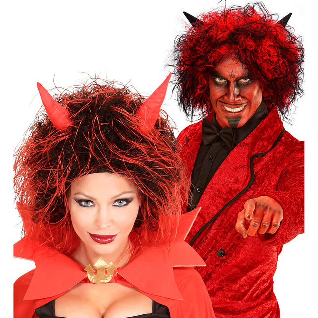 Parrucca di Halloween Diavolo Rosso Capelli Corti