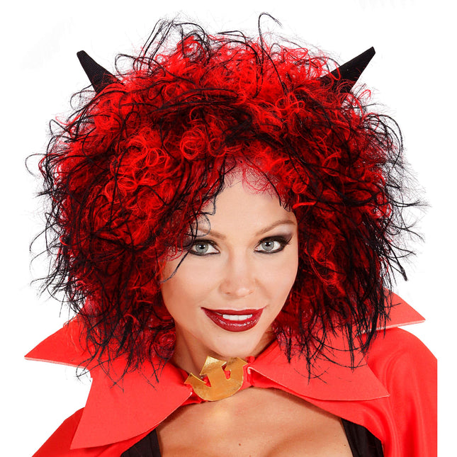 Parrucca di Halloween Diavolo Rosso Capelli Corti
