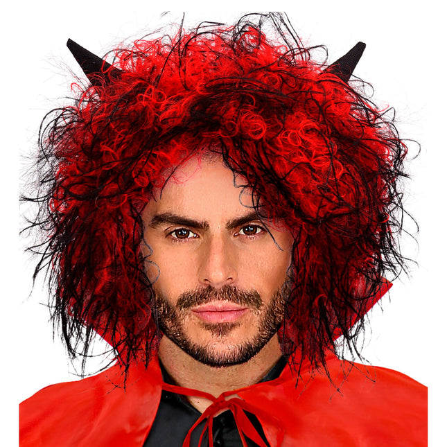 Parrucca di Halloween Diavolo Rosso Capelli Corti
