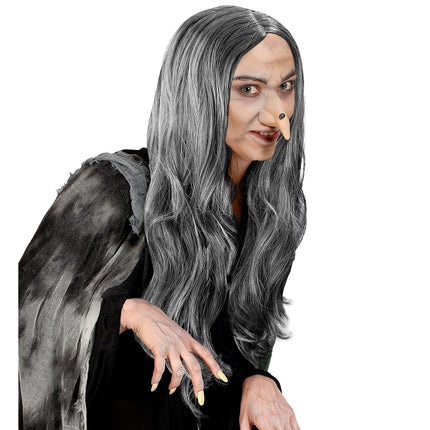 Parrucca Halloween Strega Grigia