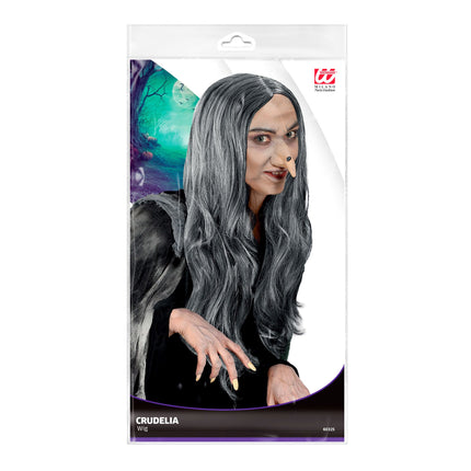 Parrucca Halloween Strega Grigia