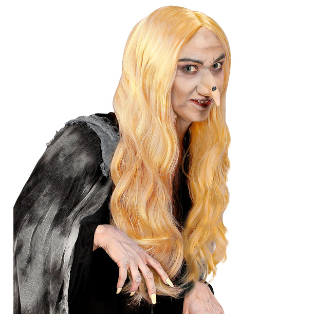 Parrucca di Halloween da strega bionda