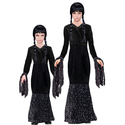 Vestito di Halloween Nero Ragazza Lungo