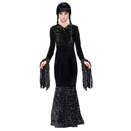 Vestito di Halloween Nero Ragazza Lungo