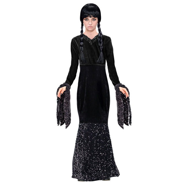 Vestito di Halloween Nero Ragazza Lungo