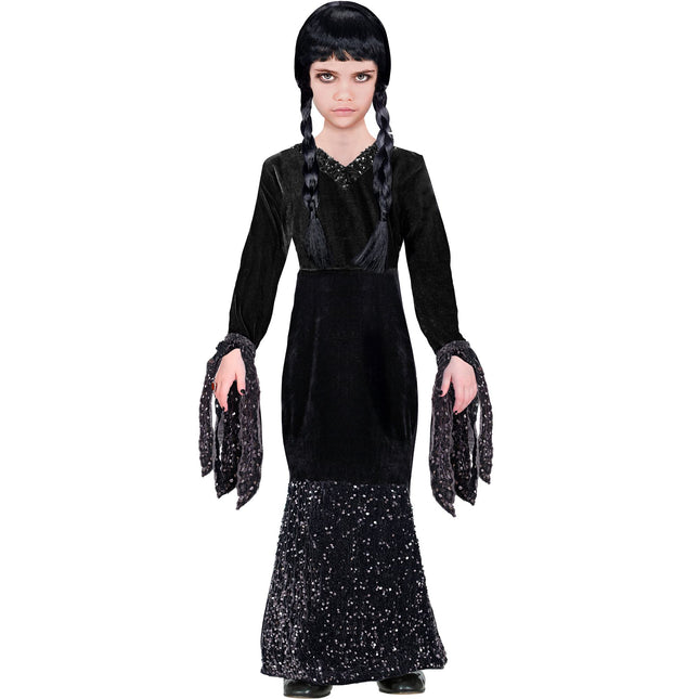 Vestito di Halloween Nero Ragazza Lungo