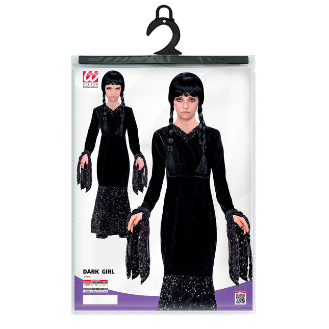 Vestito di Halloween Nero Ragazza Lungo