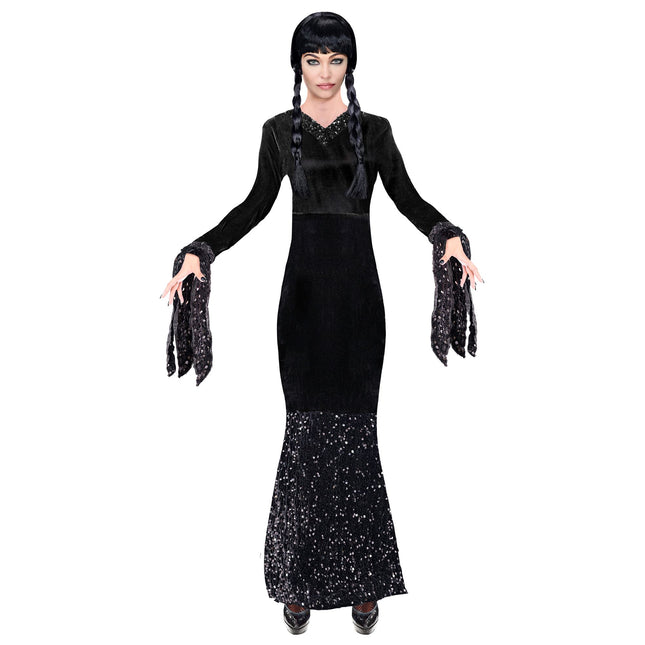 Vestito di Halloween nero lungo da donna