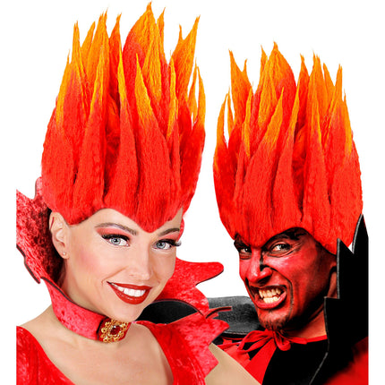 Parrucca di Halloween Diablo Arancione