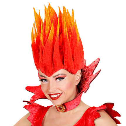 Parrucca di Halloween Diablo Arancione