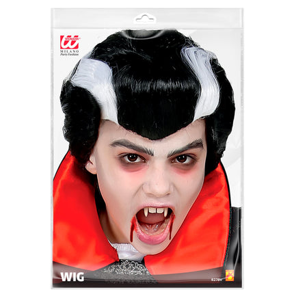 Parrucca di Halloween Vampiro bianco e nero
