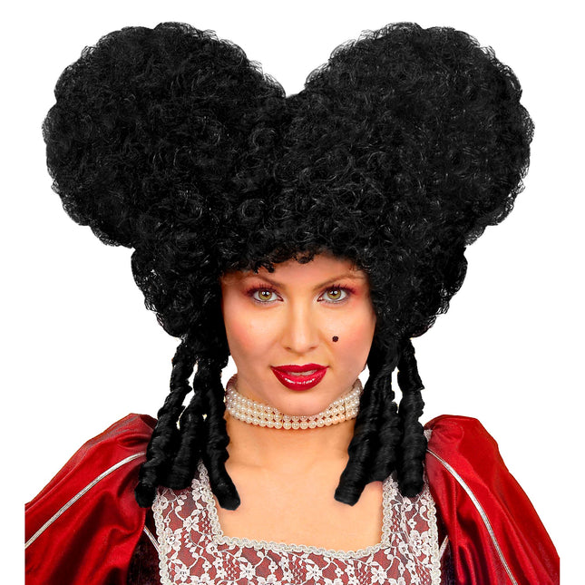 Parrucca Halloween Nero Barocco