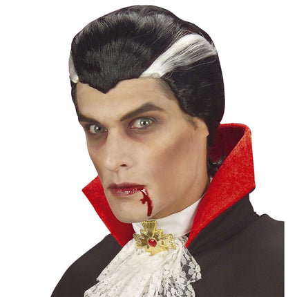 Parrucca di Halloween Bianca Nera da Uomo Vampiro
