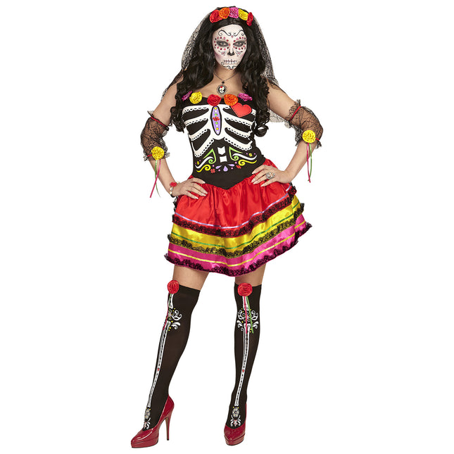 Dia De Los Muertos Vestito corto colorato da donna