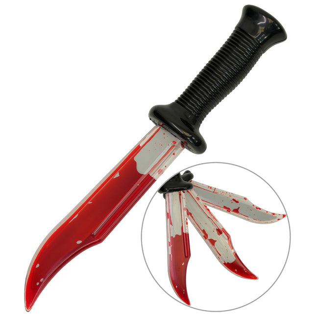 Coltello finto di Halloween con sangue