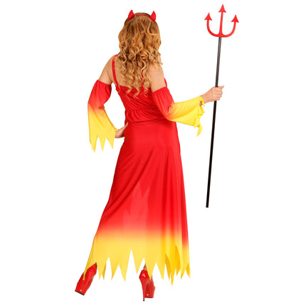 Vestito di Halloween Rosso Giallo Donna Diavolo