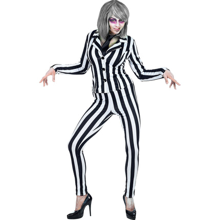 Costume Halloween Bianco Nero Donna Spirito