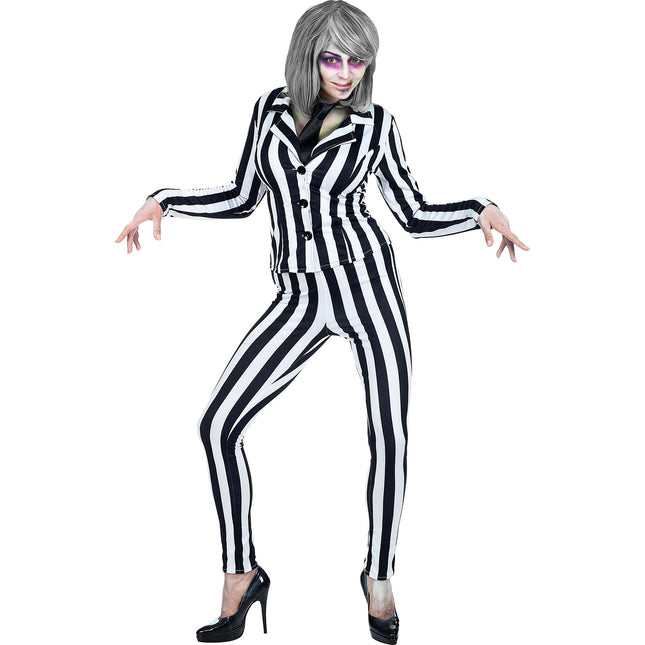 Costume Halloween Bianco Nero Donna Spirito