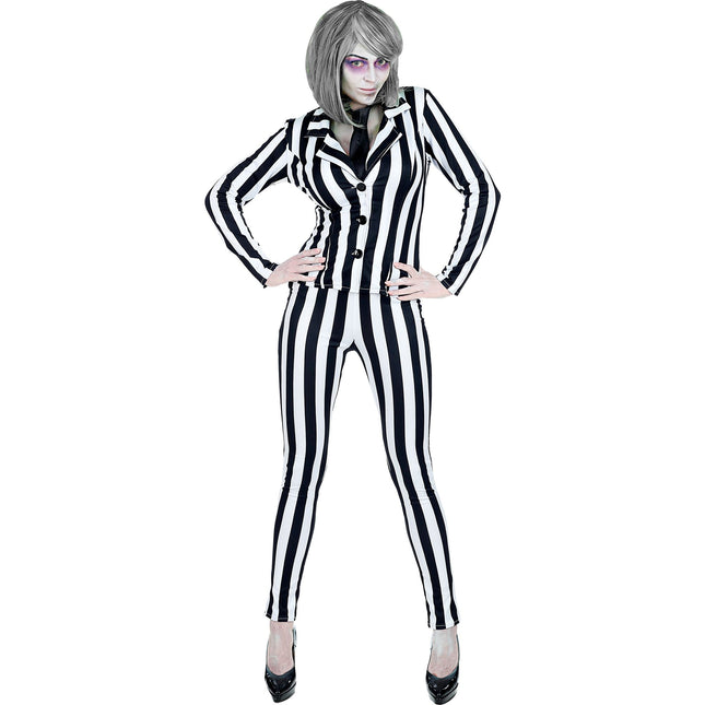 Costume Halloween Bianco Nero Donna Spirito