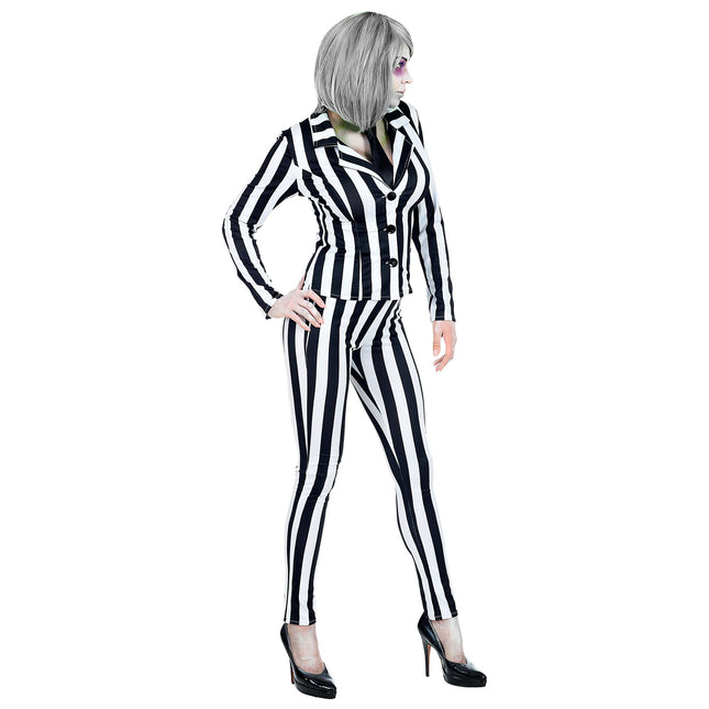 Costume Halloween Bianco Nero Donna Spirito