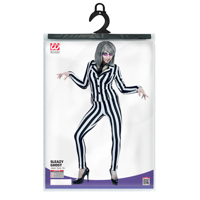 Costume Halloween Bianco Nero Donna Spirito