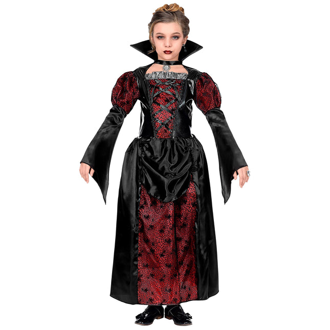 Vestito di Halloween Nero Rosso Ragazza Vampiro