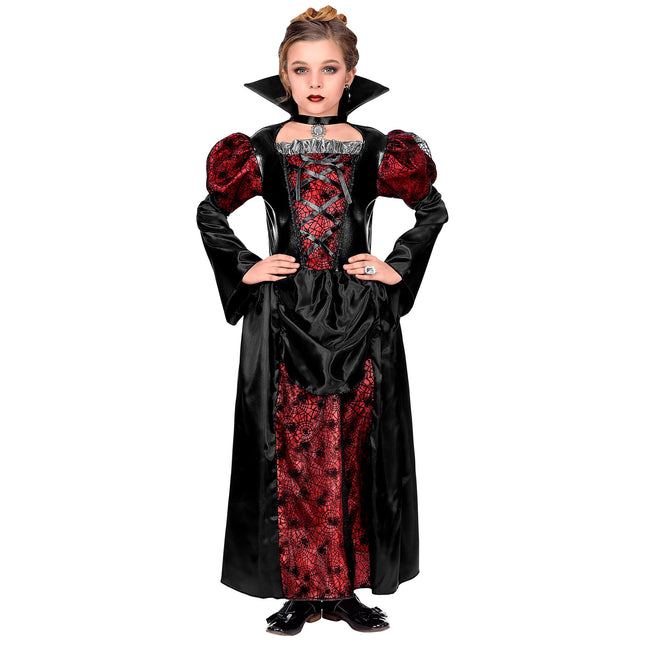 Vestito di Halloween Nero Rosso Ragazza Vampiro