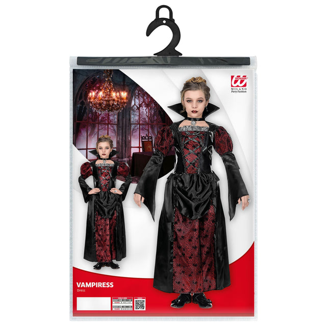 Vestito di Halloween Nero Rosso Ragazza Vampiro