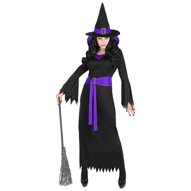 Abito Halloween Nero Viola Donna Strega