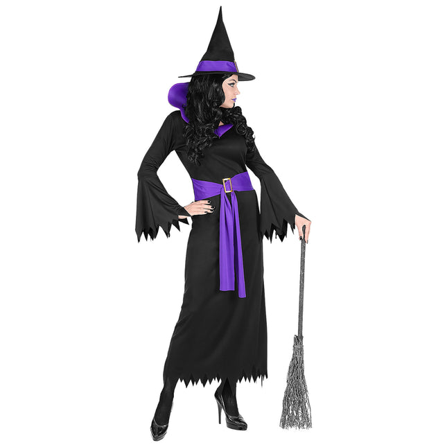 Abito Halloween Nero Viola Donna Strega