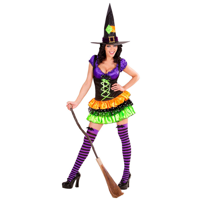 Abito Halloween colorato Donna Strega Glamour