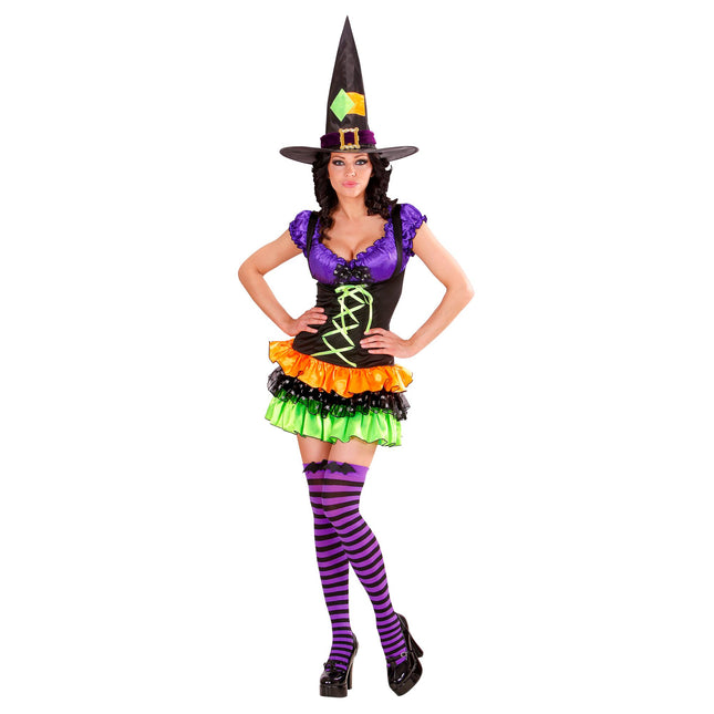 Abito Halloween colorato Donna Strega Glamour